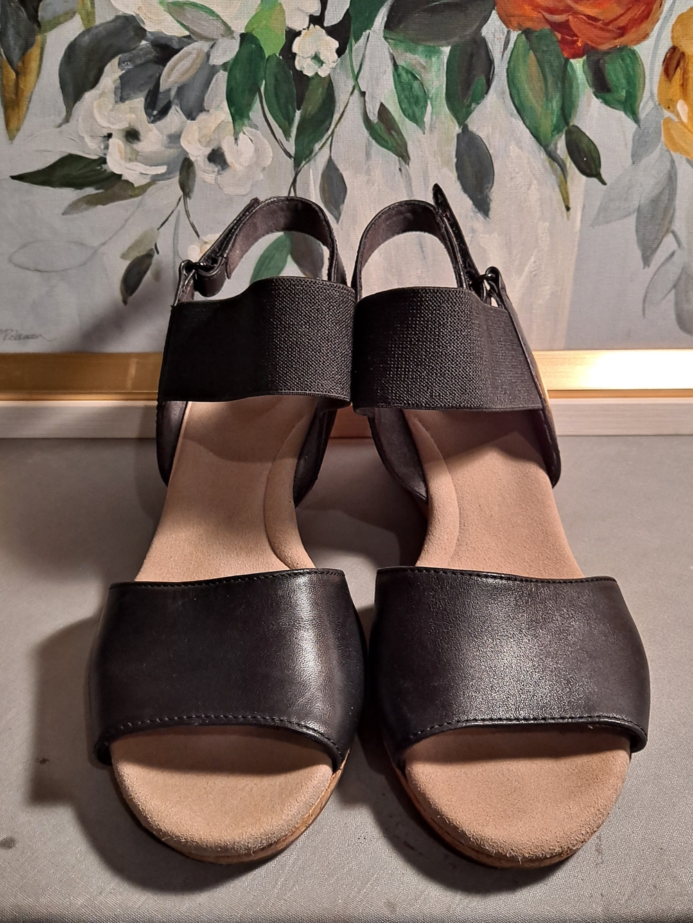 Clarks Black Lafley Lily Wedge Slingback Sandals - Ultimate Comfortable Everyday